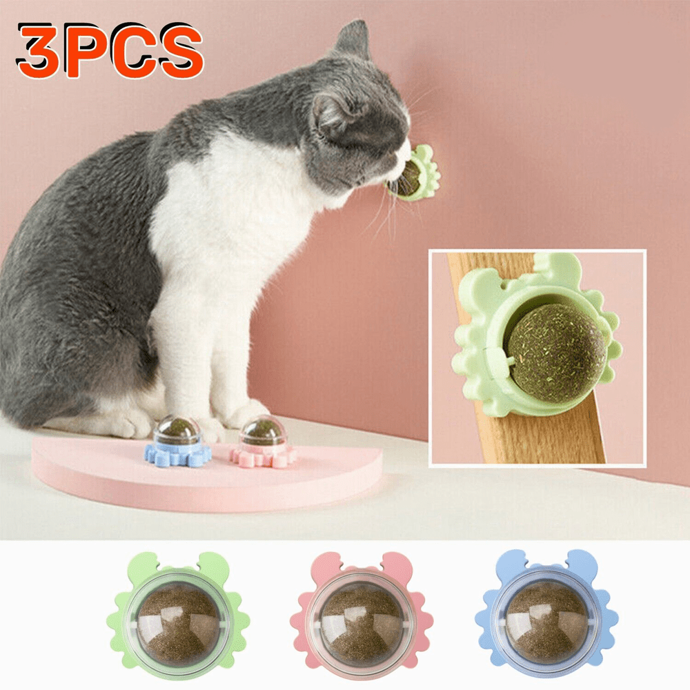 3pcs Rattan Cat Toy Interactive, Ball-Shaped, Chew & Play, Dental Health & Teeth Cleaning / Indoor Cats, All Breeds / Natural Rattan Material, Plaything, Interactive Cat / Durable Without Battery, Playful Exercise, Feline Enr