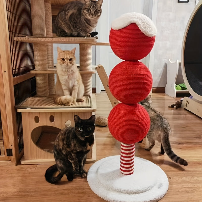 Tomatoes On Sticks Design New Year Decorations Cat Tree Cat Nest Integrated Cat Scratching Post Cat Grinding Claw Cat Scratching Board Cat Bed Tree Does Not Drop Debris Wear-resistant Toy