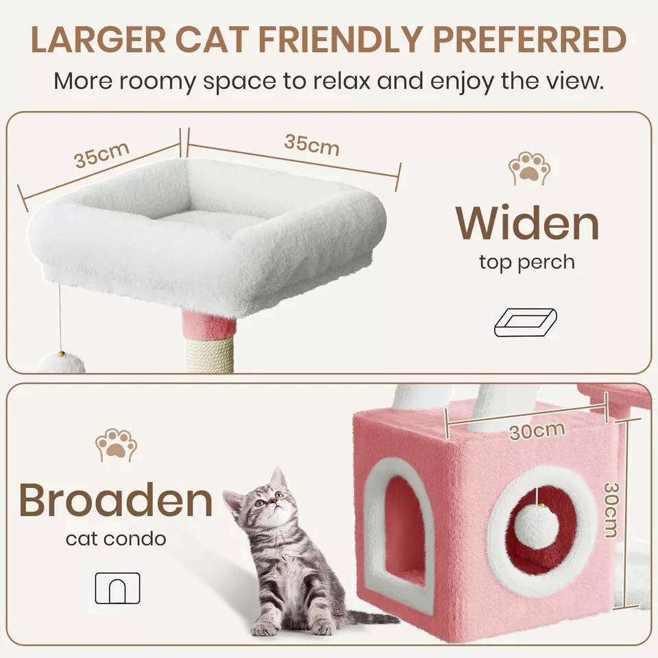 Dogat 107cm High - Quality Multilevel Cat Tree Tower with Scratching Posts - The Perfect Indoor Climbing House Condo for Your Feline Friend