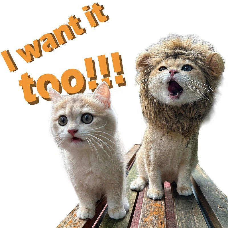 Furry Feline Wig - Soft, Breathable Polyester Pet Costume Accessory with Adorable Ears for Kitty Dress Up, Cosplay, Photo Shoots, and Everyday Play - Comfortable, Durable, and Easy to Clean