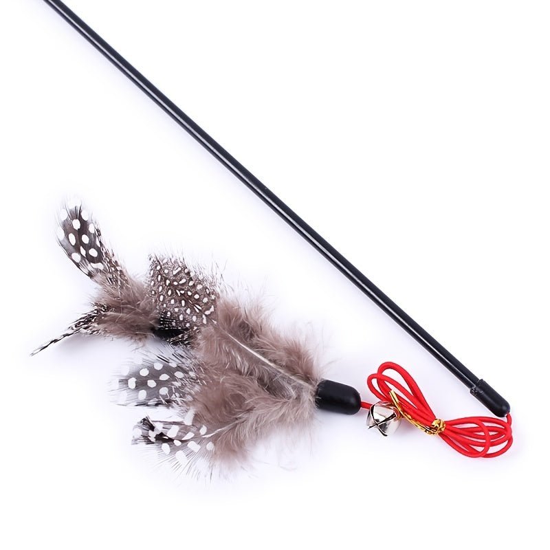 Interactive Cat Toy - 1pc Cat Teaser Stick with Feather & Bell for Indoor Cats' Fun & Exercise