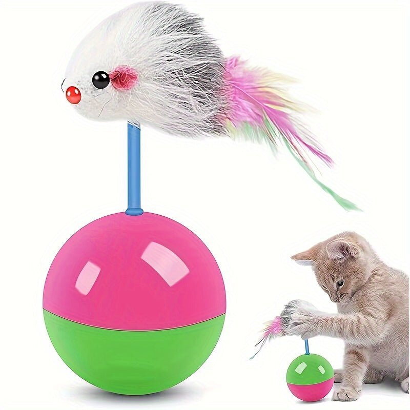 1pc Cat Toy Set, Mouse And Tumbler Toy Stick, Can Provide Exercise And Fun For Cats