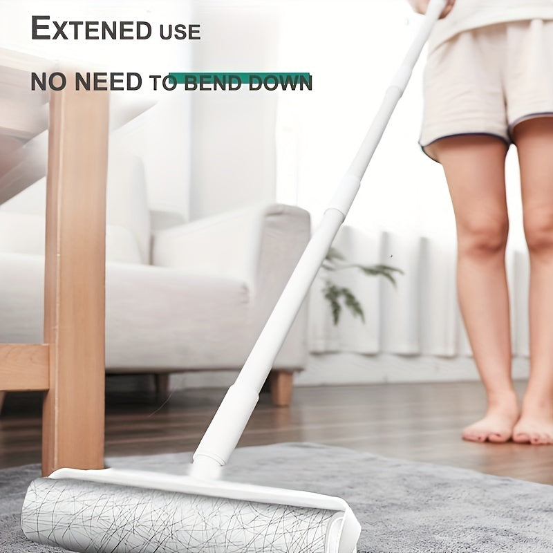 2 In 1 Long Handle Pet Roller Hair Remover For Dog Cat, Reusable Lint Fur Rollers For Pet Hair Carpet Sofa Bed Floor