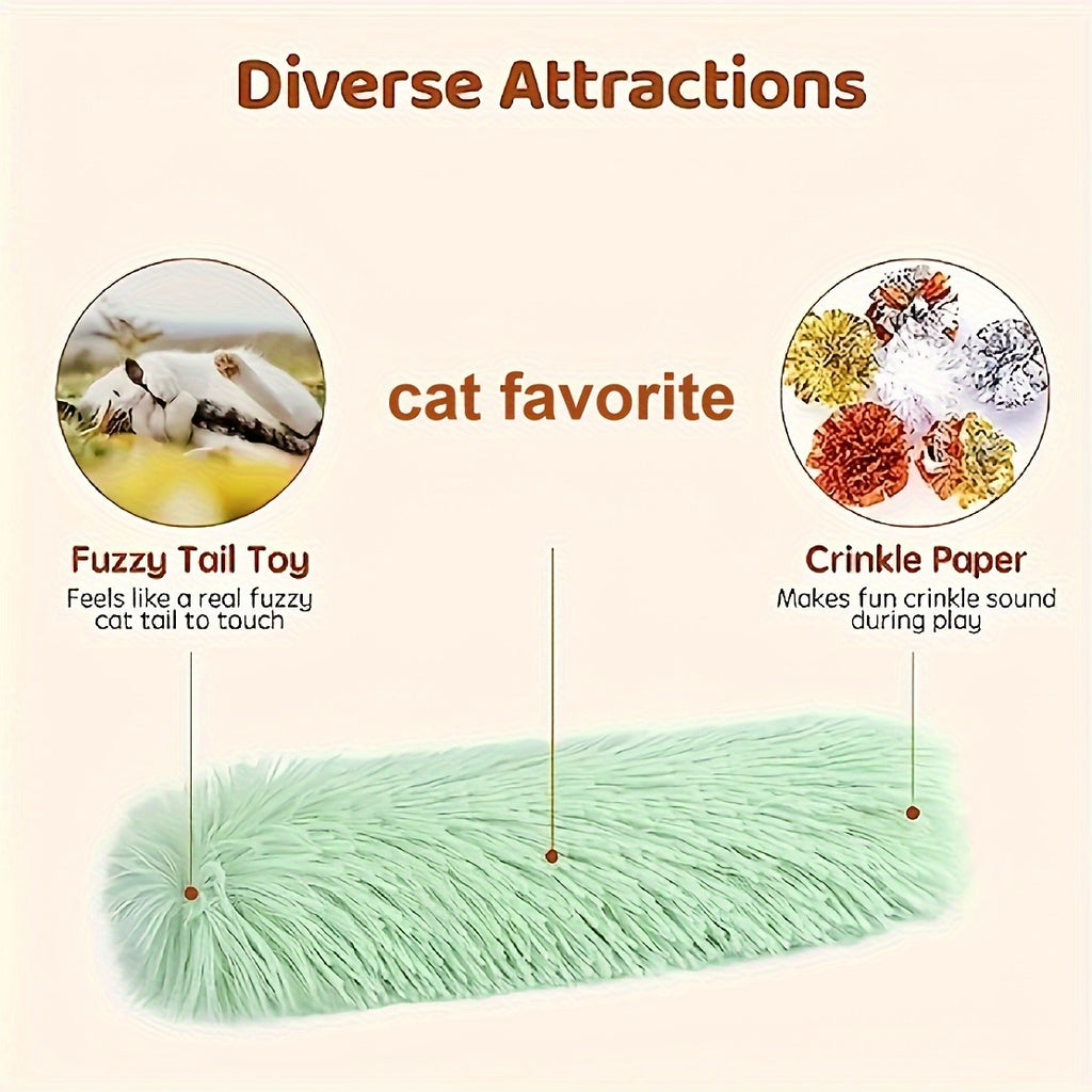 1pc Whisker Whip Cat Kicking Toy with Realistic Sand Sound Effect - Encourages Indoor Exercise, Playfulness, and Natural Hunting Instincts for Feline Friends