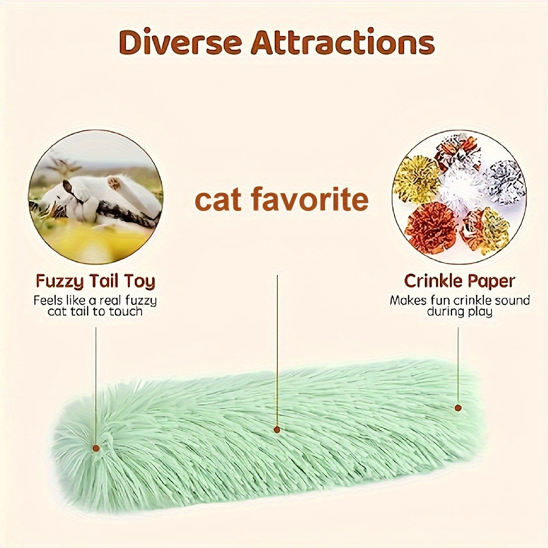 1pc Whisker Whip Cat Kicking Toy with Realistic Sand Sound Effect - Encourages Indoor Exercise, Playfulness, and Natural Hunting Instincts for Feline Friends