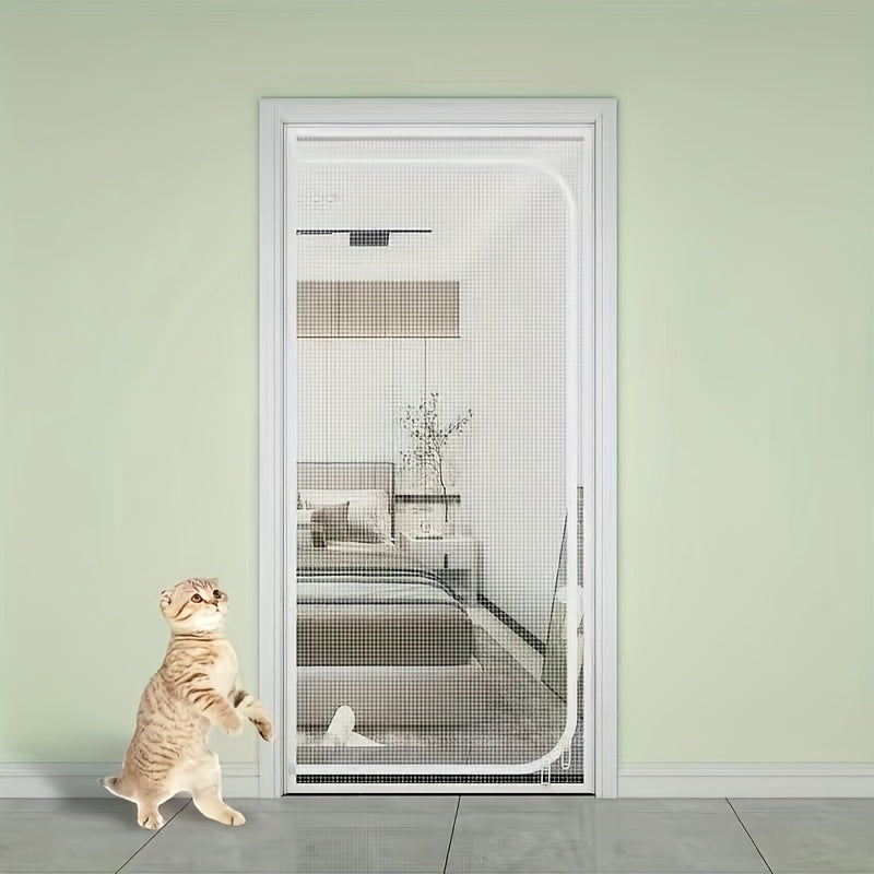 Durable Double Line Sewing Cat Proof Door Curtain - Pet Gate for Cats, Made of Sturdy PP Material