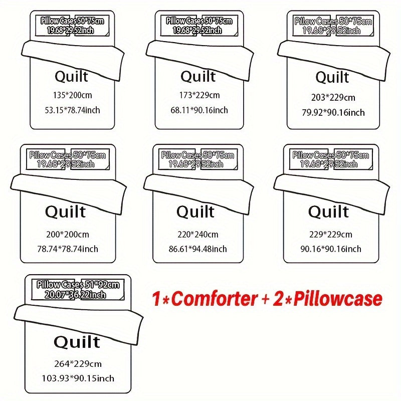 Charming Black Cat 3-Piece Bedding Set: Soft, All-Season Quilt with 2 Pillowcases - Breathable and Hand Washable