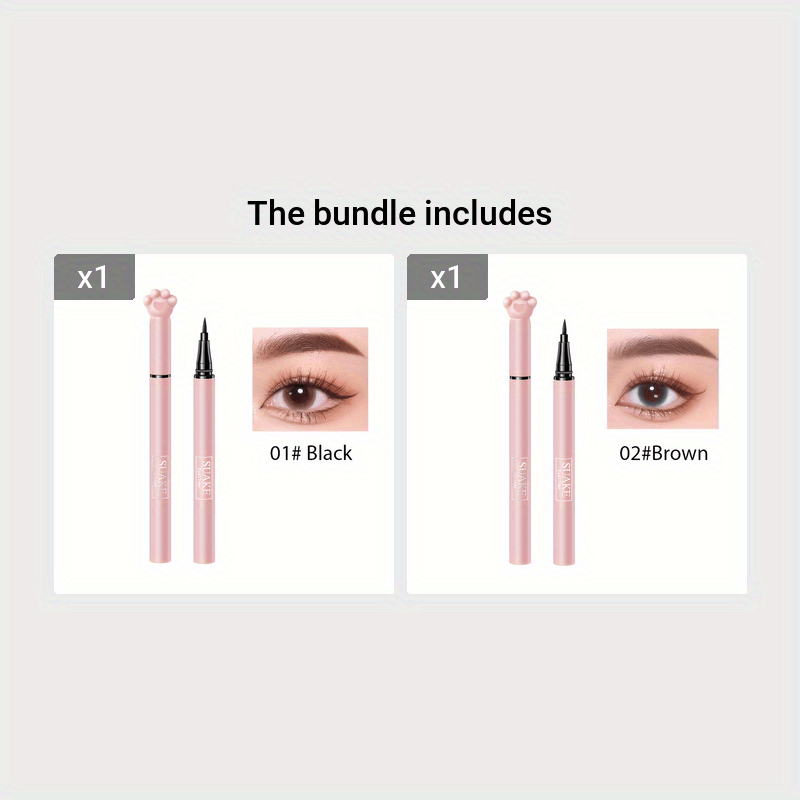 Smudge-Proof Long-Lasting Eyeliner Pen - Waterproof Precision Tip - Adorable Cat Paw Design - Two Shades for Every Occasion