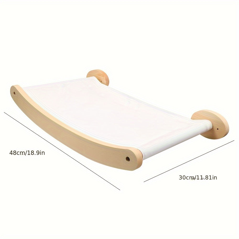 1pc Cozy Wall Mounted Cat Hammock Bed - Pet Shelf Seat Sleeping Bed with Soft Cushion and Easy Installation - Space-Saving Design for Small Homes