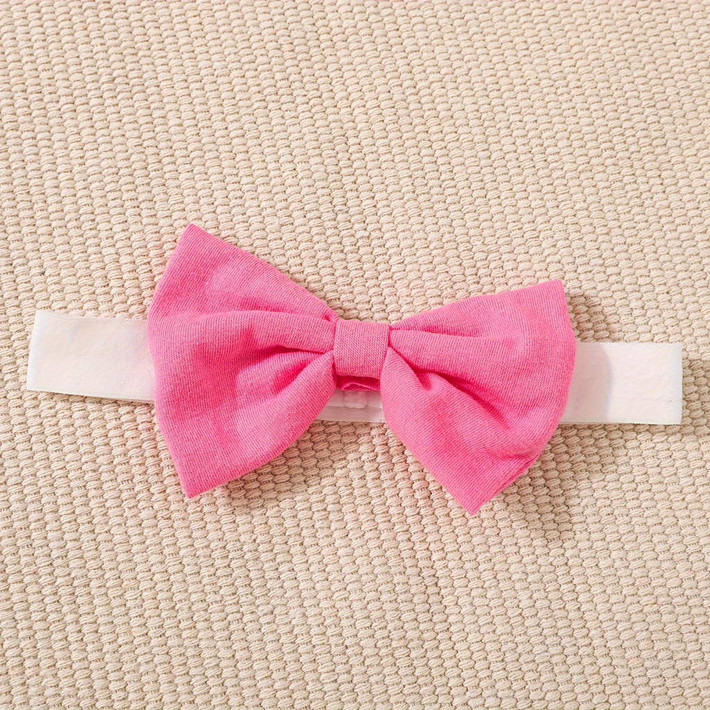 Newborn Baby Girls Cute Cartoon Cat Print Short-sleeved Comfortable Jumpsuit With Bow Headband Baby Summer Clothing