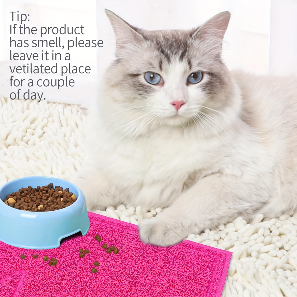 1pc Letter Print Cat Litter Mat - Waterproof, Urine Proof, Non-Slip Mat For Cat Litter & Cleaning