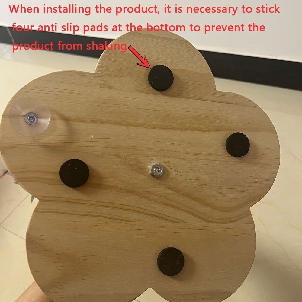 1pc Premium Solid Wood Cat Scratching Post Turntable - Interactive Teaser Stick & Scratch-resistant Board - Durable Sisal Climbing Stand for Playful Felines