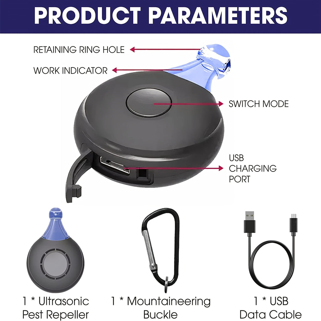 Ultrasonic Flea & Tick Repeller For Pets - Mosquito Repellent - Bug Repellent - Insect Repellent - Ultrasonic Pest Repeller - Flea And Tick Prevention For Cats & Dogs - Dog Flea & Tick Control The Flea Collar Will Protect You