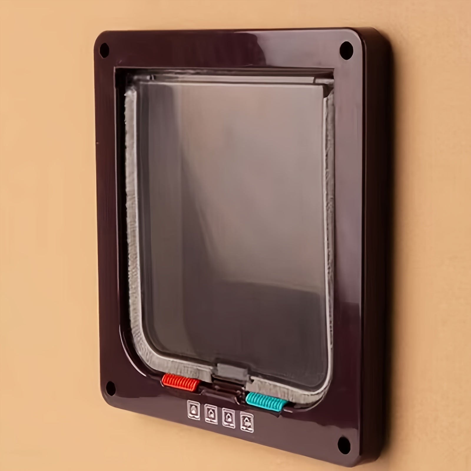 4 Way Locking Cat Door - Weatherproof, Acrylic Pet Flap for Cats and Small Dogs - Suitable for Door, Wall, and Window Installation with Easy Locking System