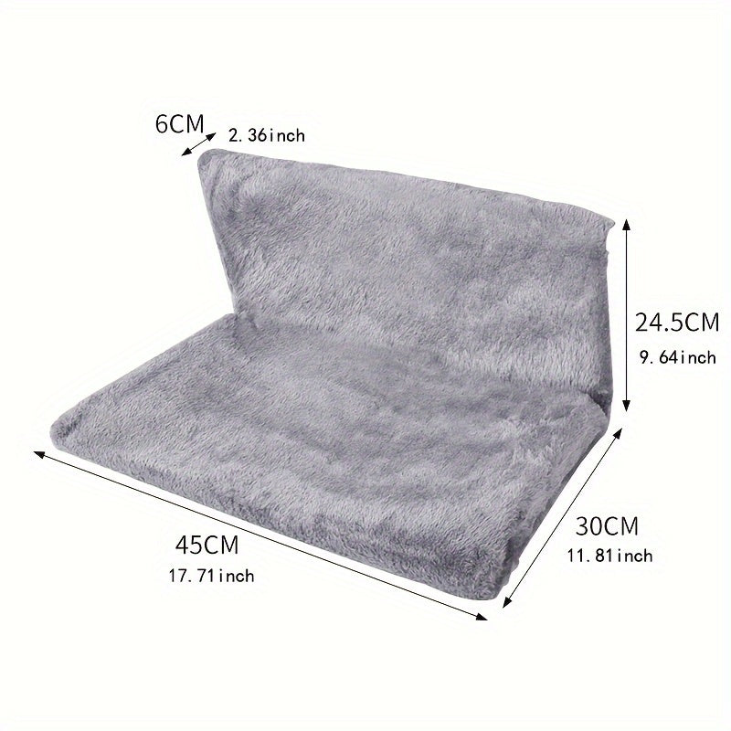 1pc Cozy L-Shaped Plush Cat Hammock - Hammocks for Space-Saving Window Perching, Warm and Comfortable Cat Nest with Hanging Design - Perfect for Indoor Cat Relaxation