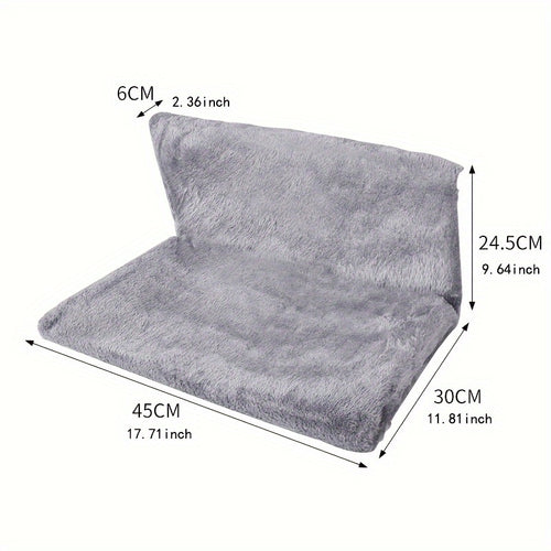 1pc Cozy L-Shaped Plush Cat Hammock - Hammocks for Space-Saving Window Perching, Warm and Comfortable Cat Nest with Hanging Design - Perfect for Indoor Cat Relaxation