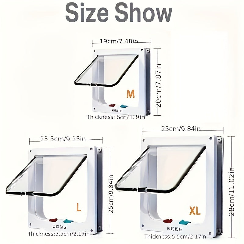 Multi-Function Pet Door - Secure, Convenient, Two-Way Access for Cats and Dogs - Easy Installation, Durable, Weather-Resistant Design