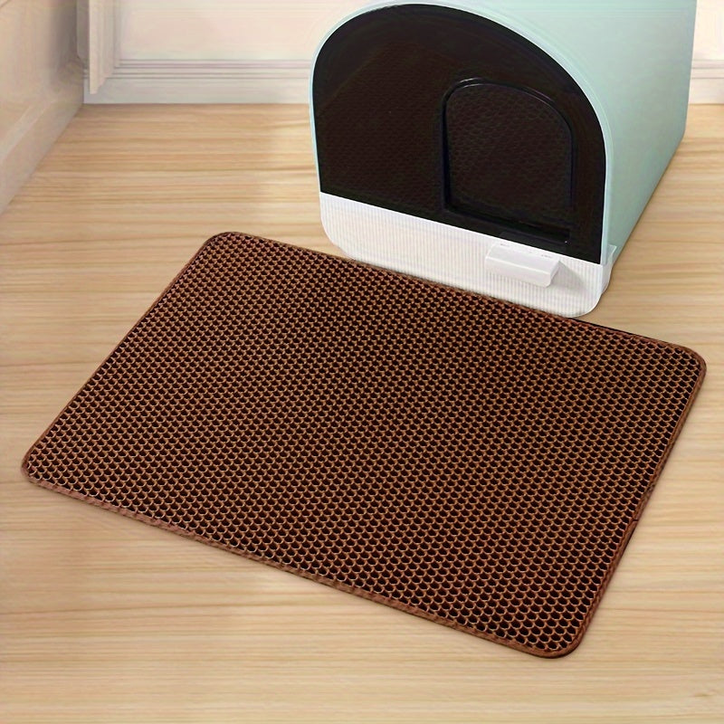 Ultimate Double Layer Cat Litter Mat - Non-slip, Washable & Odor Control - Durable Cleaning Solution for Cat Litter Boxes - Soft on Paws, High-Trap Efficiency