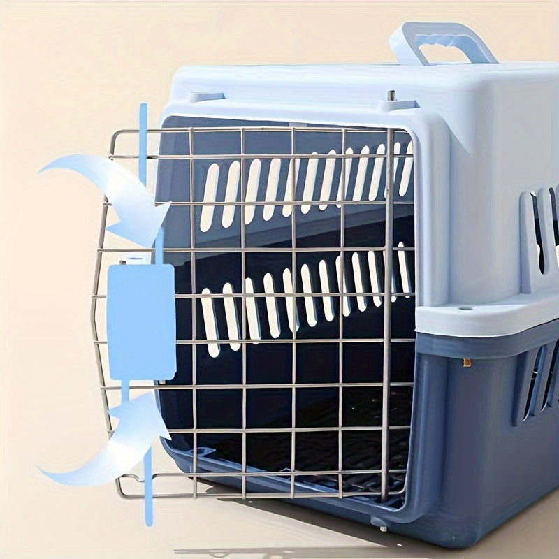 1pc Portable Hard-Sided Cat Carrier Aviation Box - Buckle Closure, Suitable For Cats, Rabbits, Small Pets, Easy To Detach