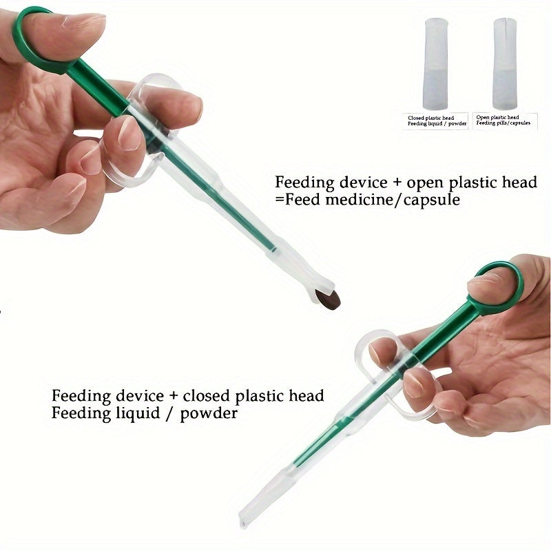 Dual-Use Pet Medicine Syringe with Soft Tip - Easy Pill Dispenser for Cats and Small Animals, Durable Plastic