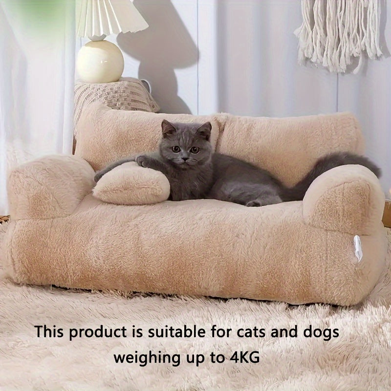 Cozy Pet Couch Bed - Machine Washable, Non-Slip, Ultra-Soft and Fluffy - Suitable for Medium and Small-Sized Dogs and Cats