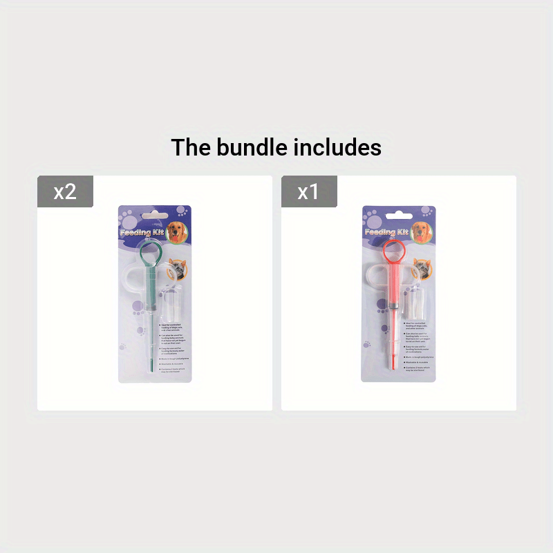Pet Medicine Feeder For Dog And Cat, Pet Piller Guns Dog Pill Shooters Cat Tablet Soft Tip Syringes Double-headed Needle Feeding Dispenser Tool