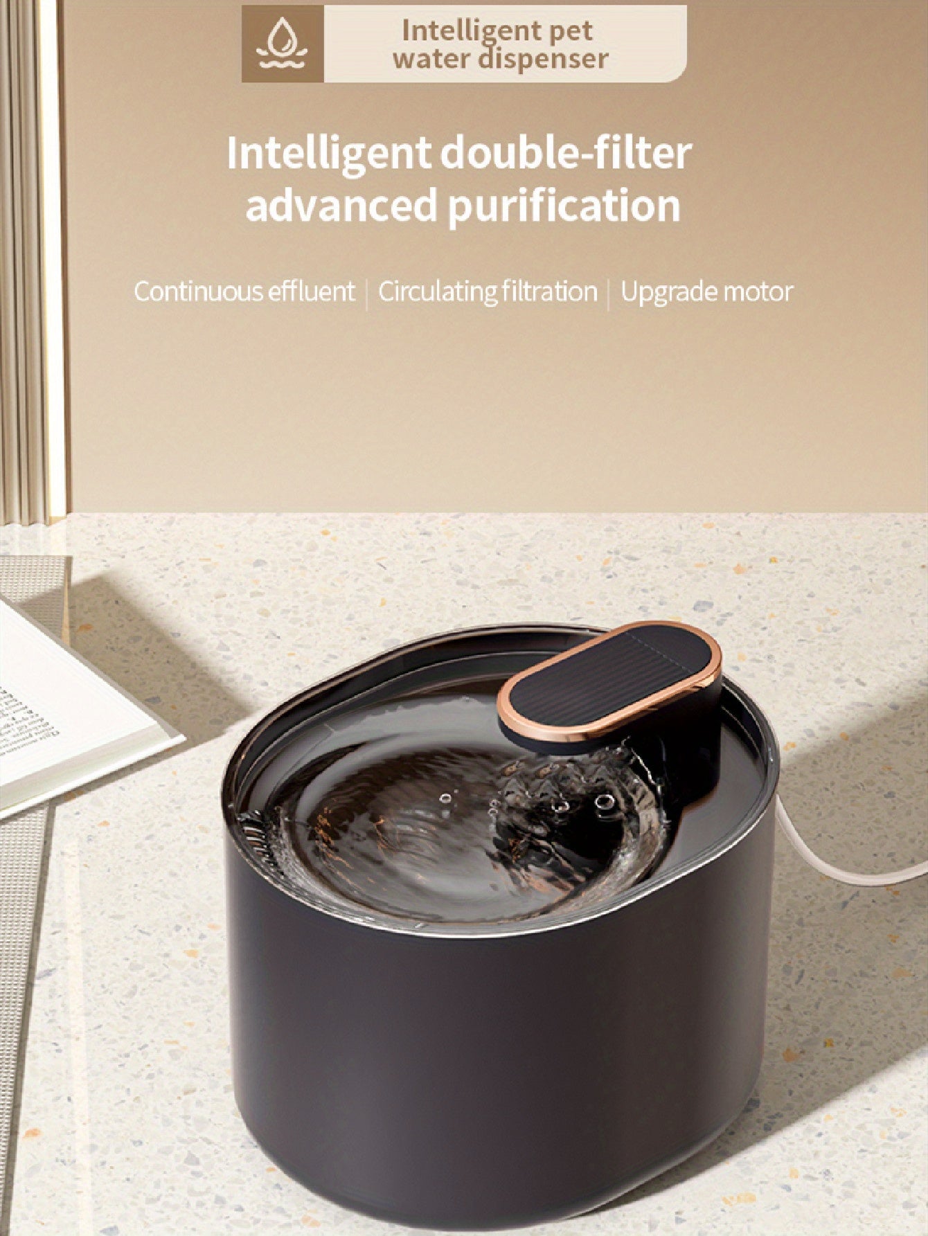 Silent Pet Water Dispenser, Cat Automatic Water Fountain, Large Capacity Automatic Circulation Cat Water Fountain