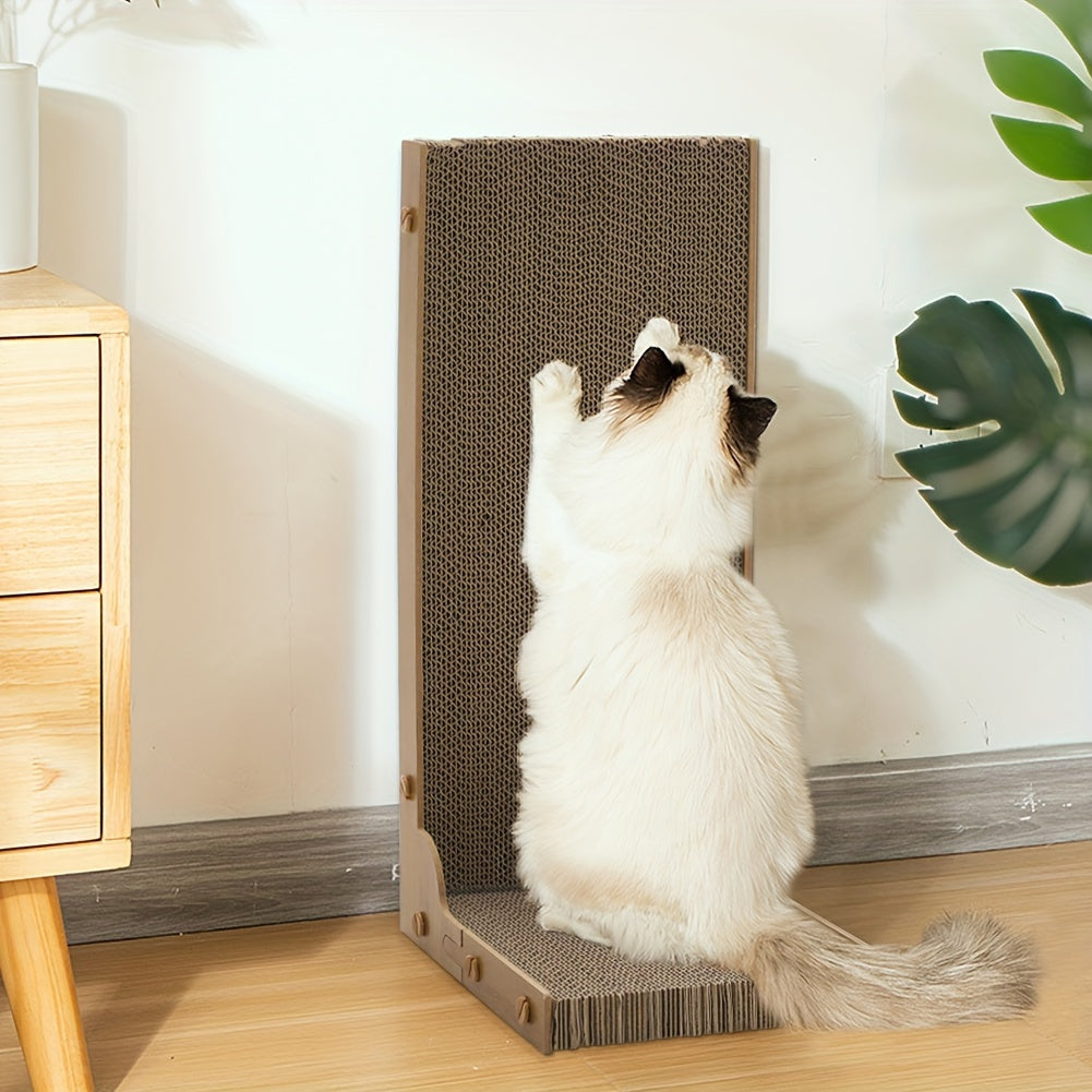 Large Scratching Post Durable Cardboard Scratching Pad For Cats - Replaceable Cat Claw Scratcher With Stand - Interactive Scratching Post Toy For Feline Play And Scratch