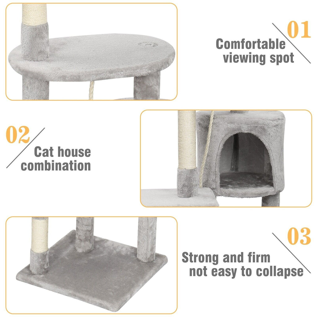 Large 4-story cat climbing frame cat scratching post kitten activity center UK