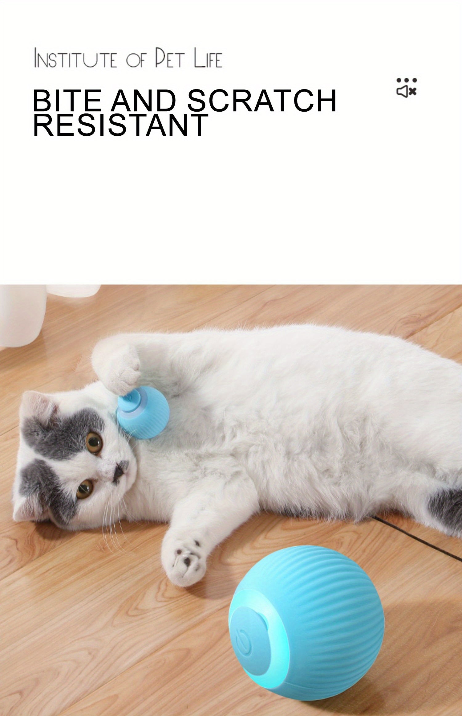 MIAOQUANJI Automatic Rolling Ball Toy for Cats - USB Rechargeable Interactive Play Ball with Motion-Activated Glow-in-the-Dark Feature, Durable Silicone, Safe for All Breeds & Sizes, Blue, Cat Ball Toy