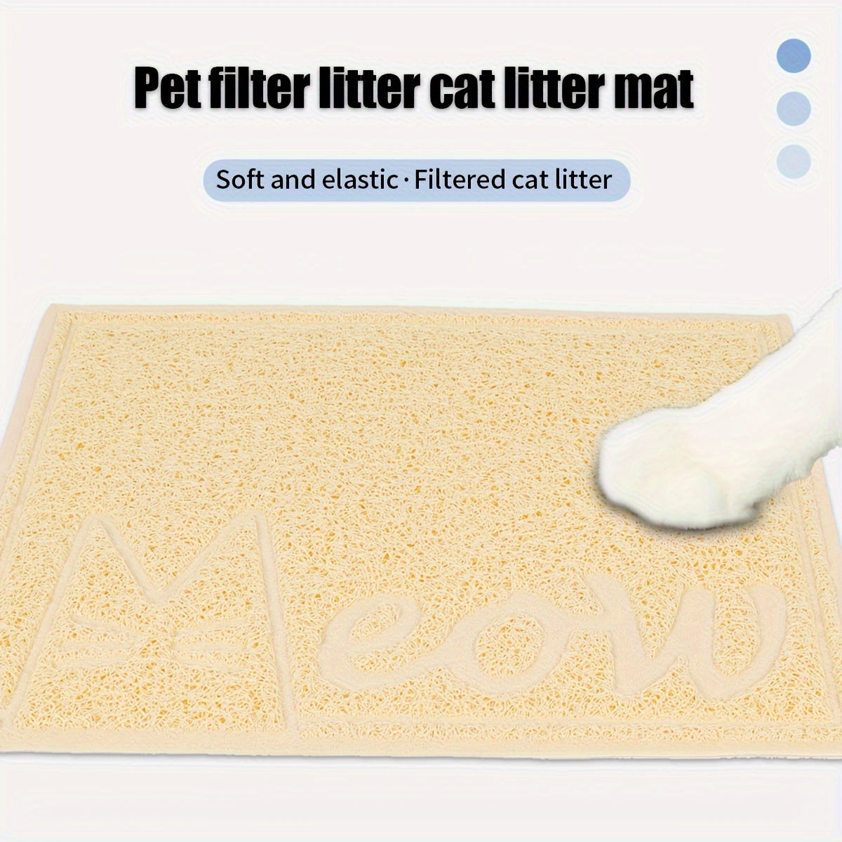 1pc Letter Print Cat Litter Mat - Waterproof, Urine Proof, Non-Slip Mat For Cat Litter & Cleaning