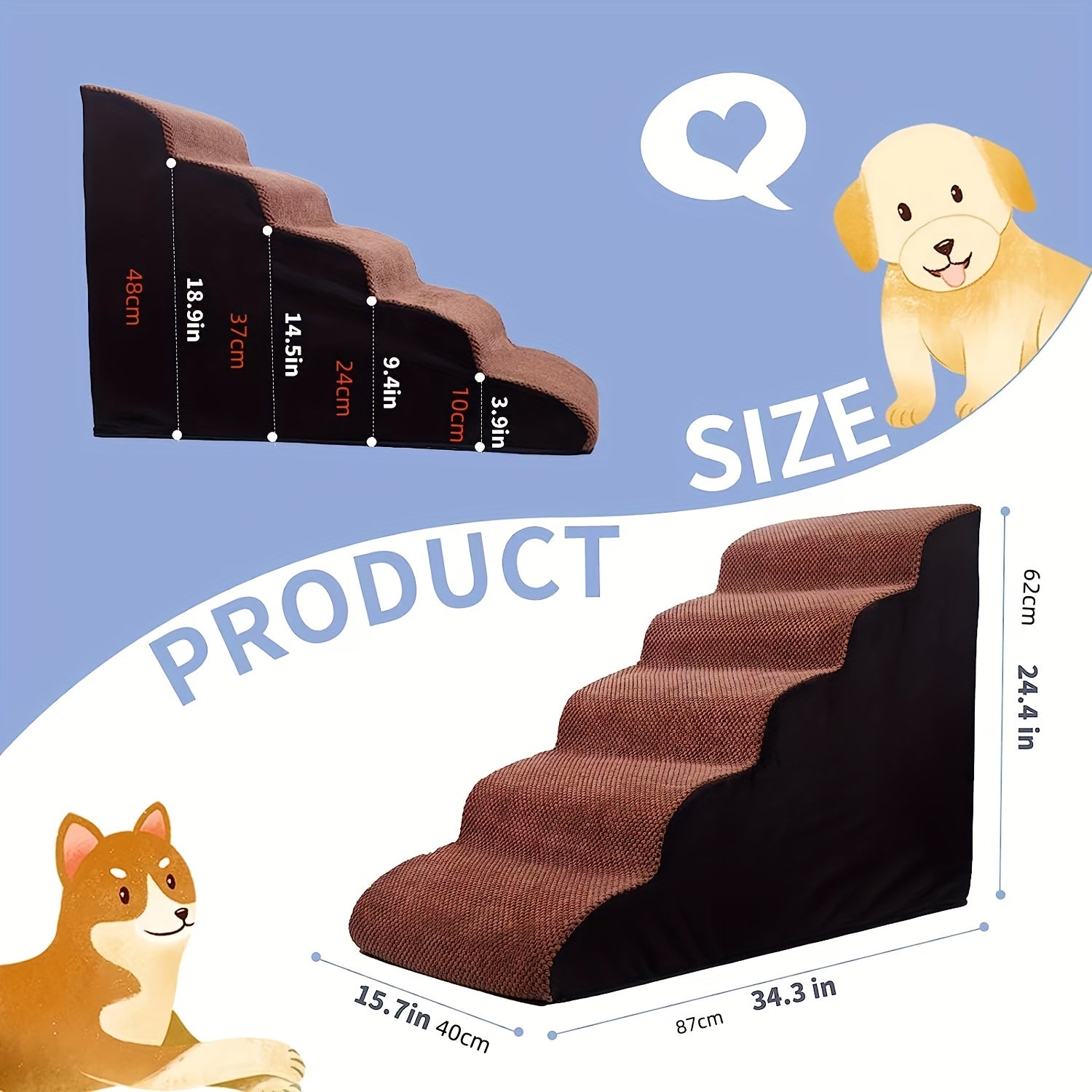 Dog Stairs Up And Down Sofa Bed Sponge Steps Gradient Cat Small Dog Stairs Climbing Stairs Dog Up And Down Sofa Bed Sponge Steps