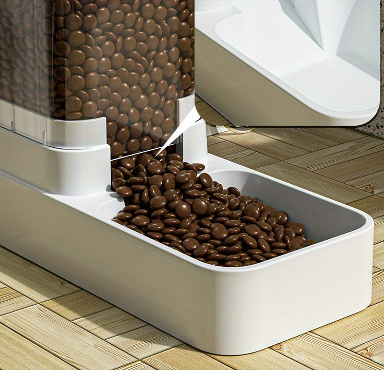 Uncharged Automatic Pet Feeder and Water Dispenser Set for Cats - Convenient, Hygienic, and Space-Saving Feeding Solution with Gravity-Fed Technology and Easy Cleaning Design