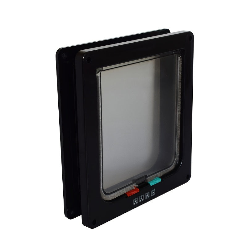 Cat And Dog Door Hole White 4-way Locking Cat Clamshell Door For Indoor And Outdoor Doors Weatherproof Pet Door For Cats And Dogs