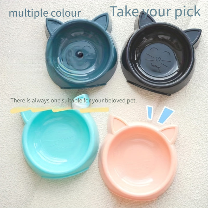 Dual Pet Feeding Bowls for Cats & Small Dogs - Non-Slip, Easy Clean Plastic Food and Water Dish Set
