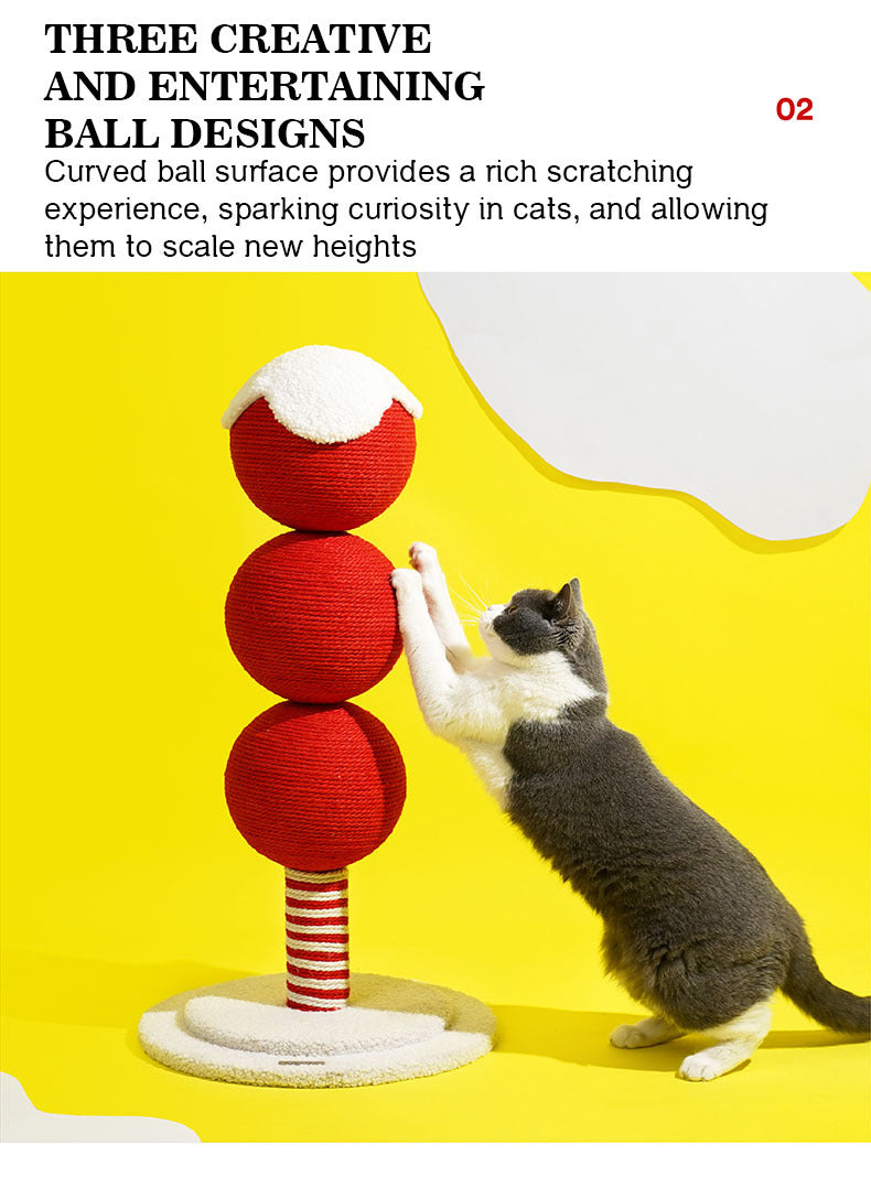 Tomatoes On Sticks Design New Year Decorations Cat Tree Cat Nest Integrated Cat Scratching Post Cat Grinding Claw Cat Scratching Board Cat Bed Tree Does Not Drop Debris Wear-resistant Toy