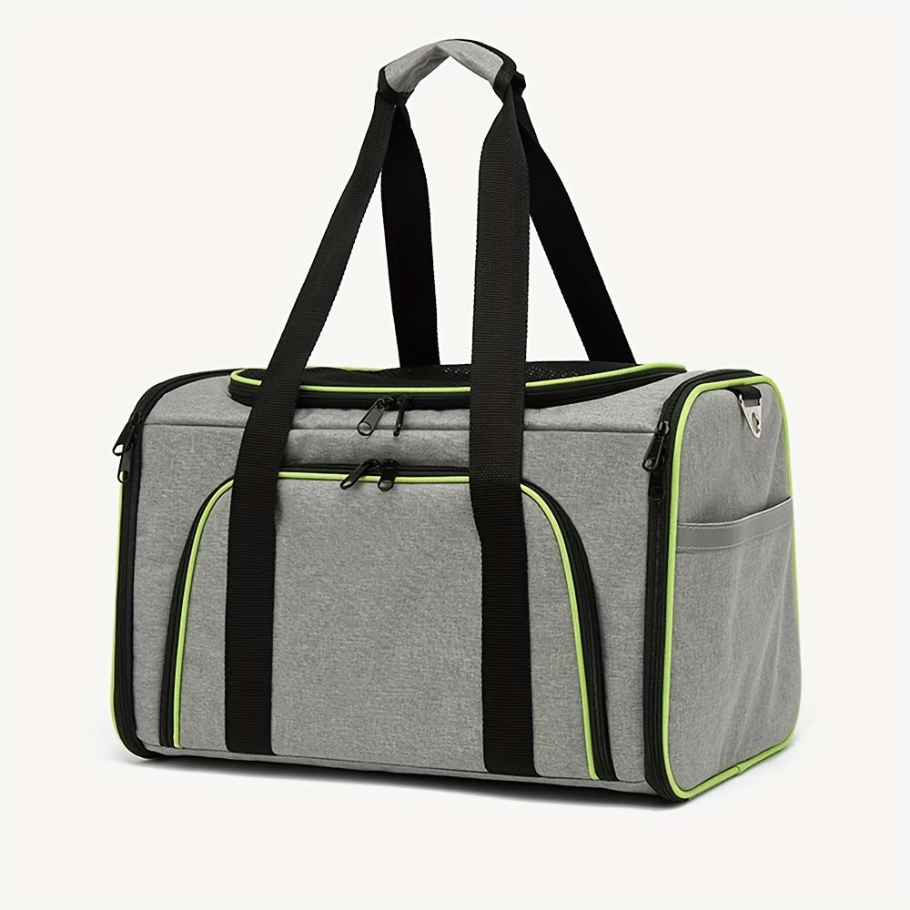 Breathable Portable Pet Carrier Bag With Safety Zippers For Outgoing And Traveling Cats And Dogs