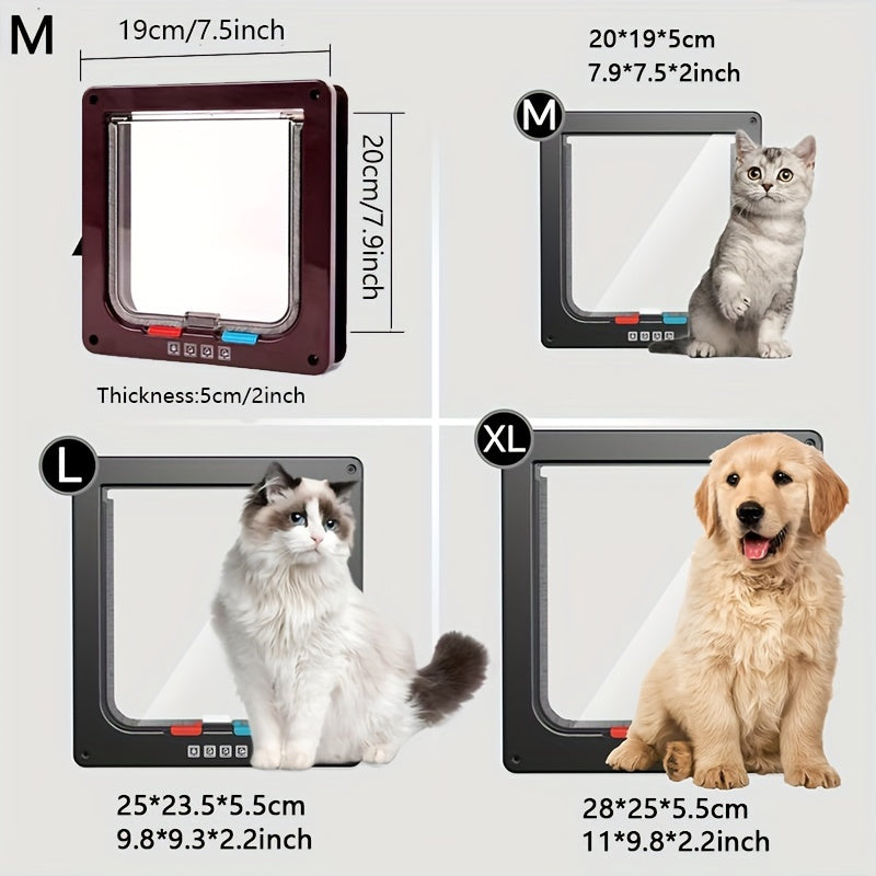 Advanced Pet Door - Ultra-Secure, Hassle-Free, Multi-Function Two-Way Pet Passage for Unrestricted Access, Suitable for Both Cats and Dogs Anytime