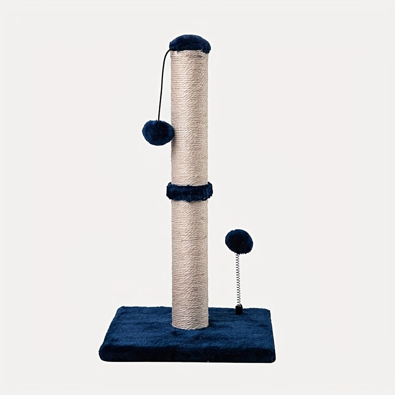 MECOOL 86.36cm Tall Cat Scratching Post with Hanging Balls - Sisal Scratch Pole for Adult Cats and Kittens