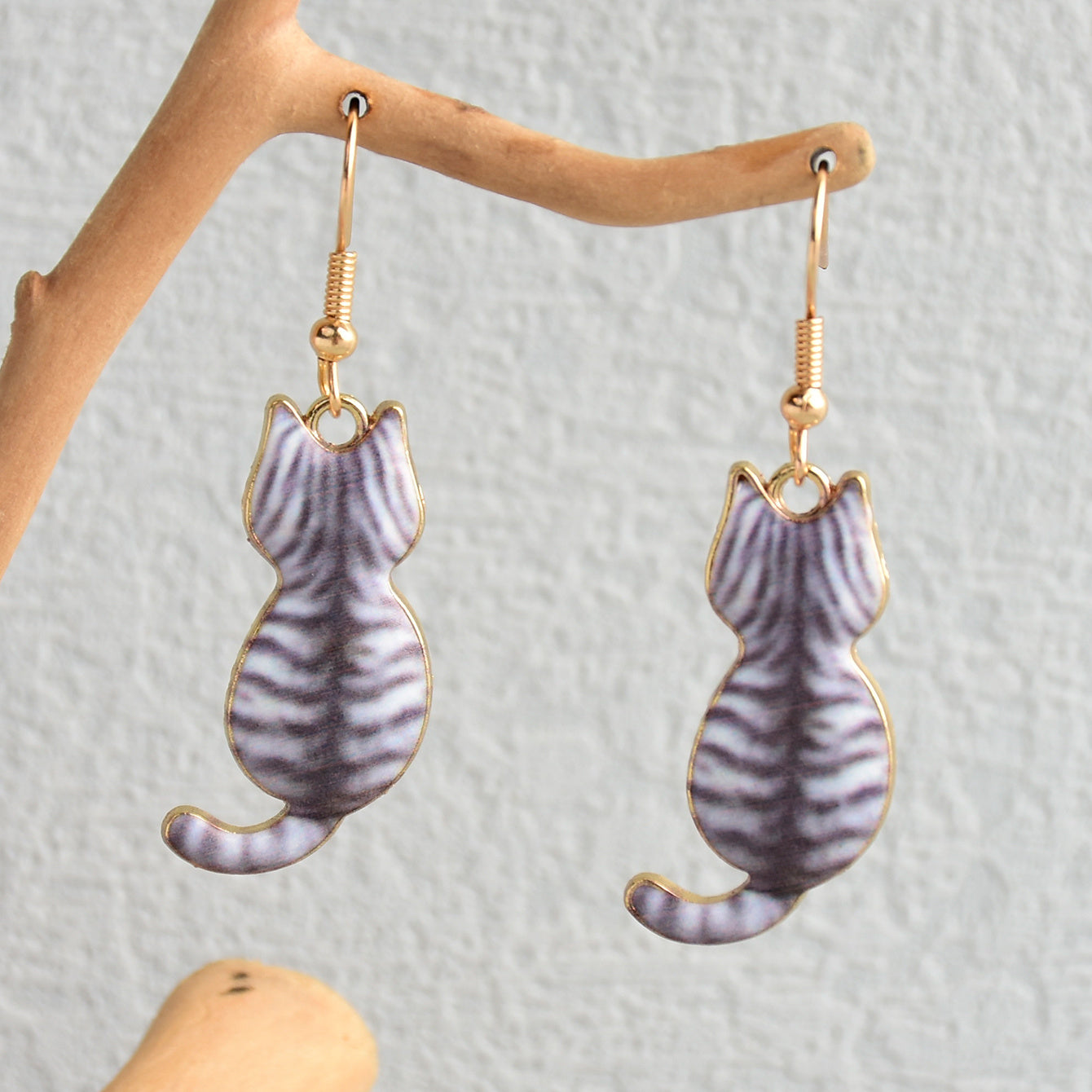 Cute Enamel Cat Design Dangle Earrings Cartoon Style Zinc Alloy Jewelry Adorable Gift For Women   Daily Casual
