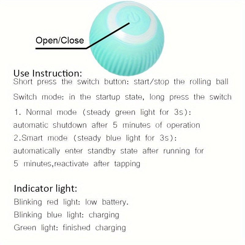 1pc Smart Cat Toys Automatic Rolling Ball Electric Cat Toys Interactive For Cats Training Self-moving Kitten Toys Pet Accessories