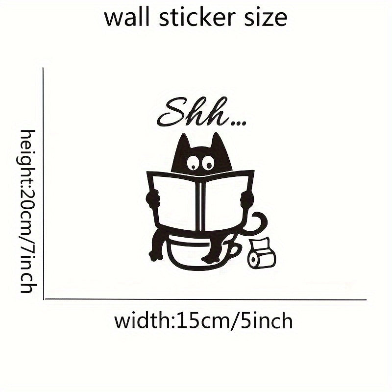 Black Simple Black Cat Toilet Sticker Wall Sticker, Sticky Painting For Living Room Bedroom Decoration
