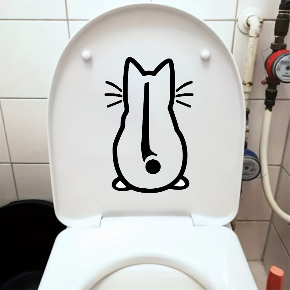 Adorable Cat Rice Rain Scraper Personality Stickers Decorate Home Toilet Doors And Windows Indoor And Outdoor Electric Vehicles RV Funny Refrigerator Stickers Car Stickers