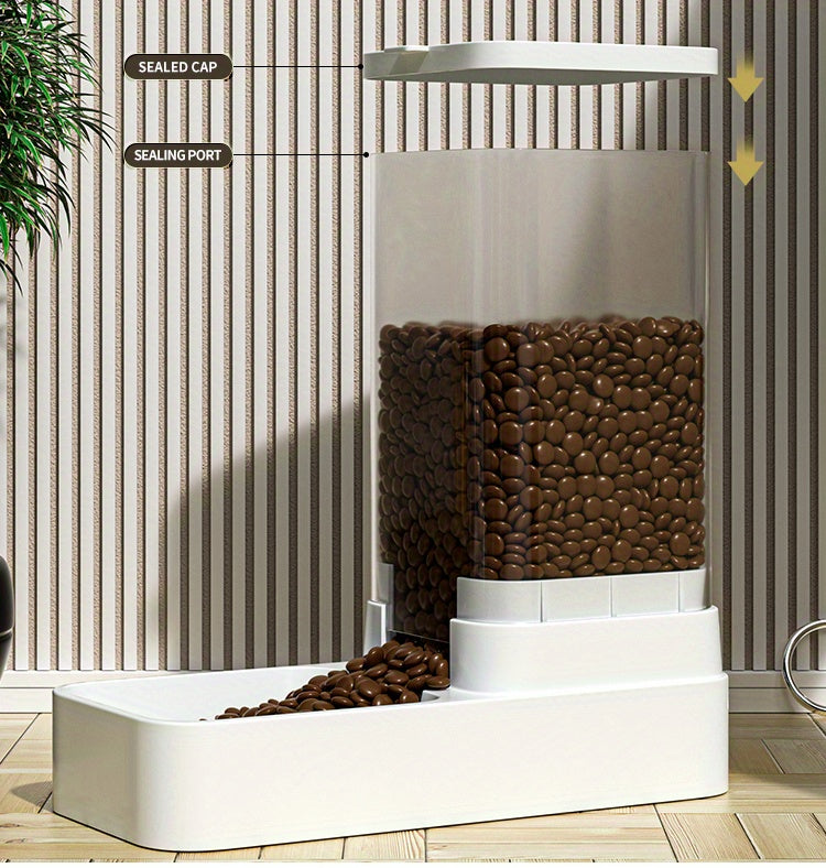 Uncharged Automatic Pet Feeder and Water Dispenser Set for Cats - Convenient, Hygienic, and Space-Saving Feeding Solution with Gravity-Fed Technology and Easy Cleaning Design
