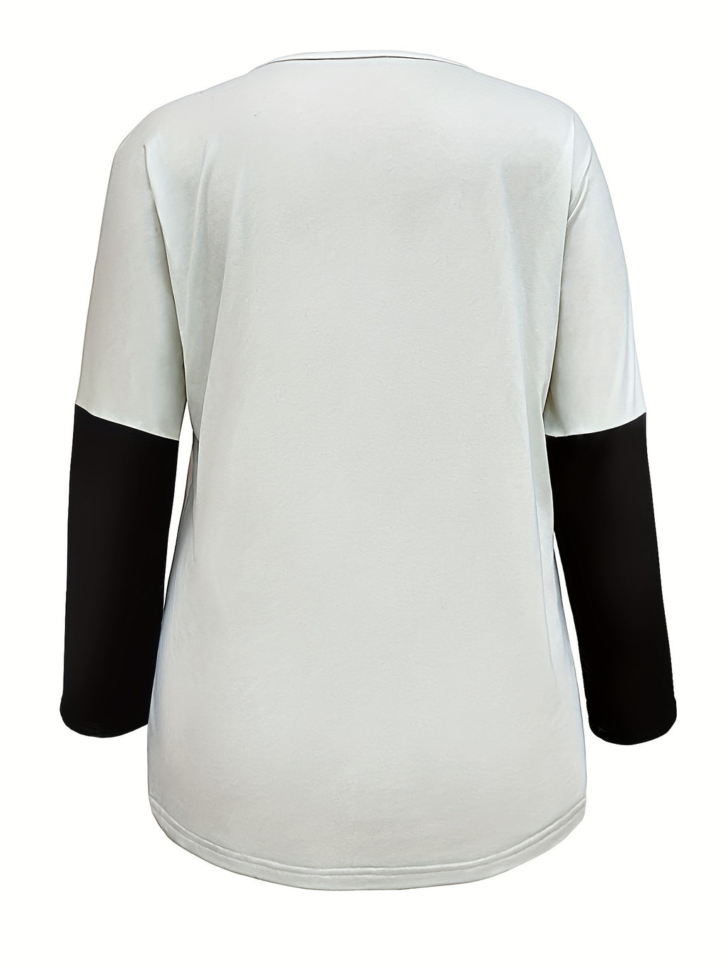 Plus Size Whimsical Cat Print T-Shirt - Relaxed Fit, Flattering V Neck, Long Sleeves - Designed for Curvy Women, Casual Plus Size Clothing for Everyday Wear