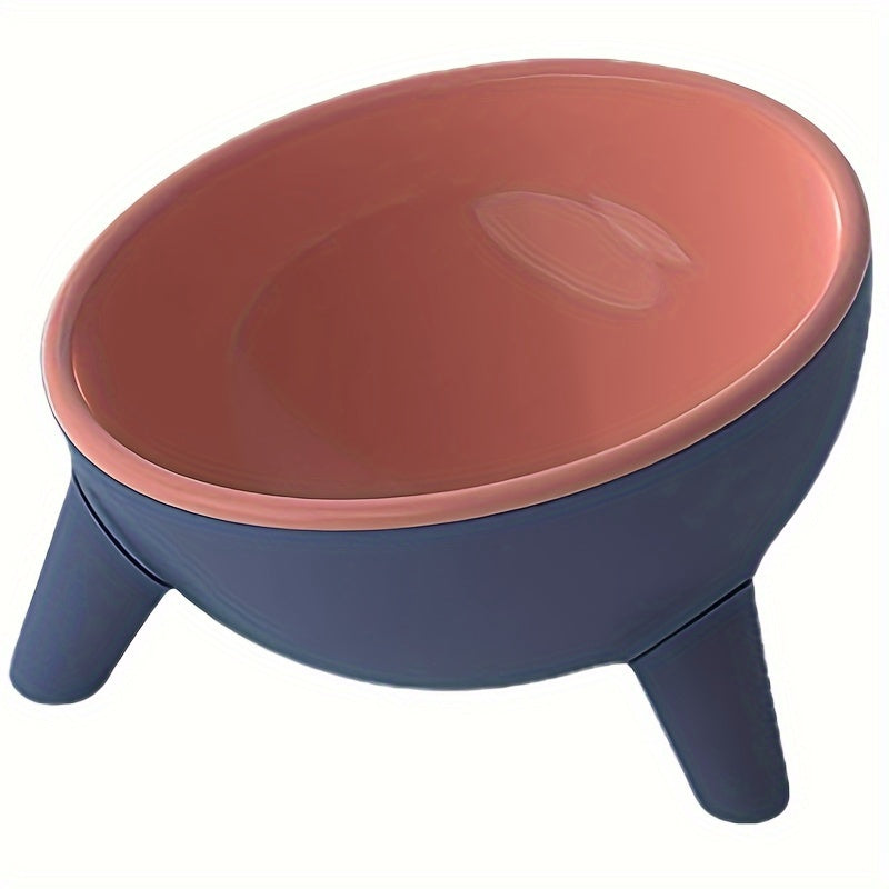 Elevated Cat Feeder Bowl With Stand 15 Degree Tilted Cat Food Bowl Water Dish For Neck Protection