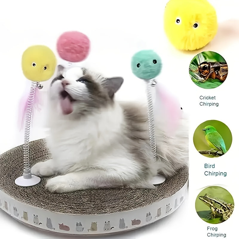 Chirping Ball Interactive Cat Plush Toy Ball - Squeaky Sound Training Toy For Cats - Fun Pet Toy Ball For Playtime And Exercise