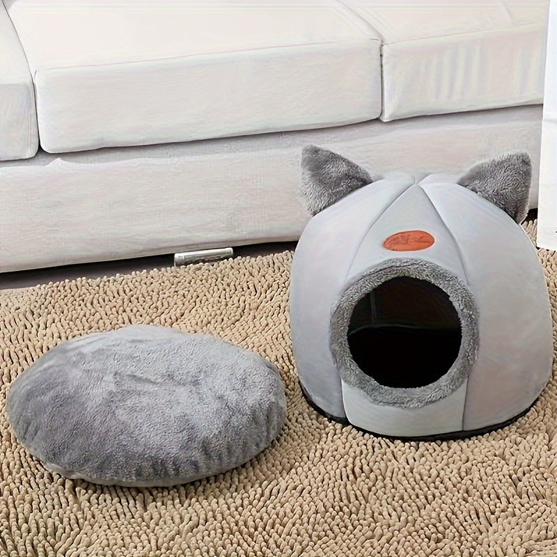 Cat Beds For Indoor Cats, Non-slip Puppy Bed, Gray Cat Nest, Comfortable Pet House Cat Tent