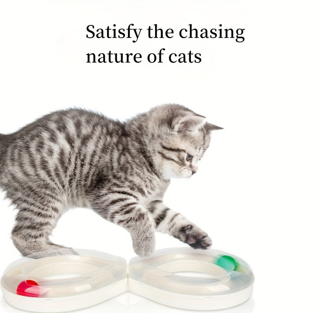1pc Interactive Cat Turntable Track, Plastic Cat Toy Board, Indoor Cat and Kitten Entertainment Supplies