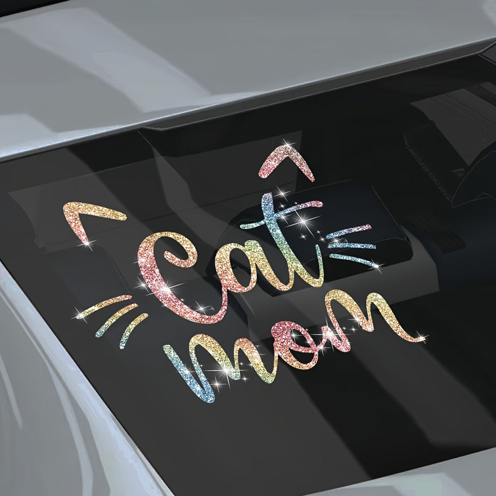 Cat Mother Ear Cat Whisker Claw Print Sticker, Vinyl Sticker For Car, Truck, Wall, Laptop Sticker